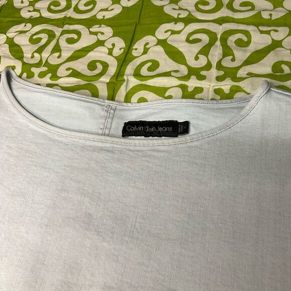 Vintage 90s y2K Boxy Denim Chambray Shirt Dress Size Small - Picture 6 of 10